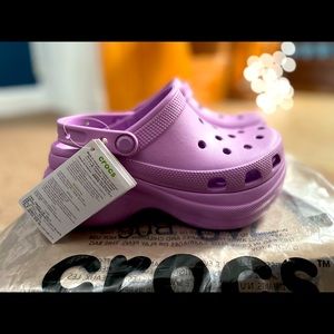 Purple BAE style PLATFORM CROCS